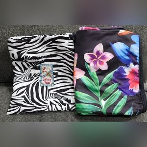 Johnny Was Aruba zebra floral beach blanket in bag. NWOT